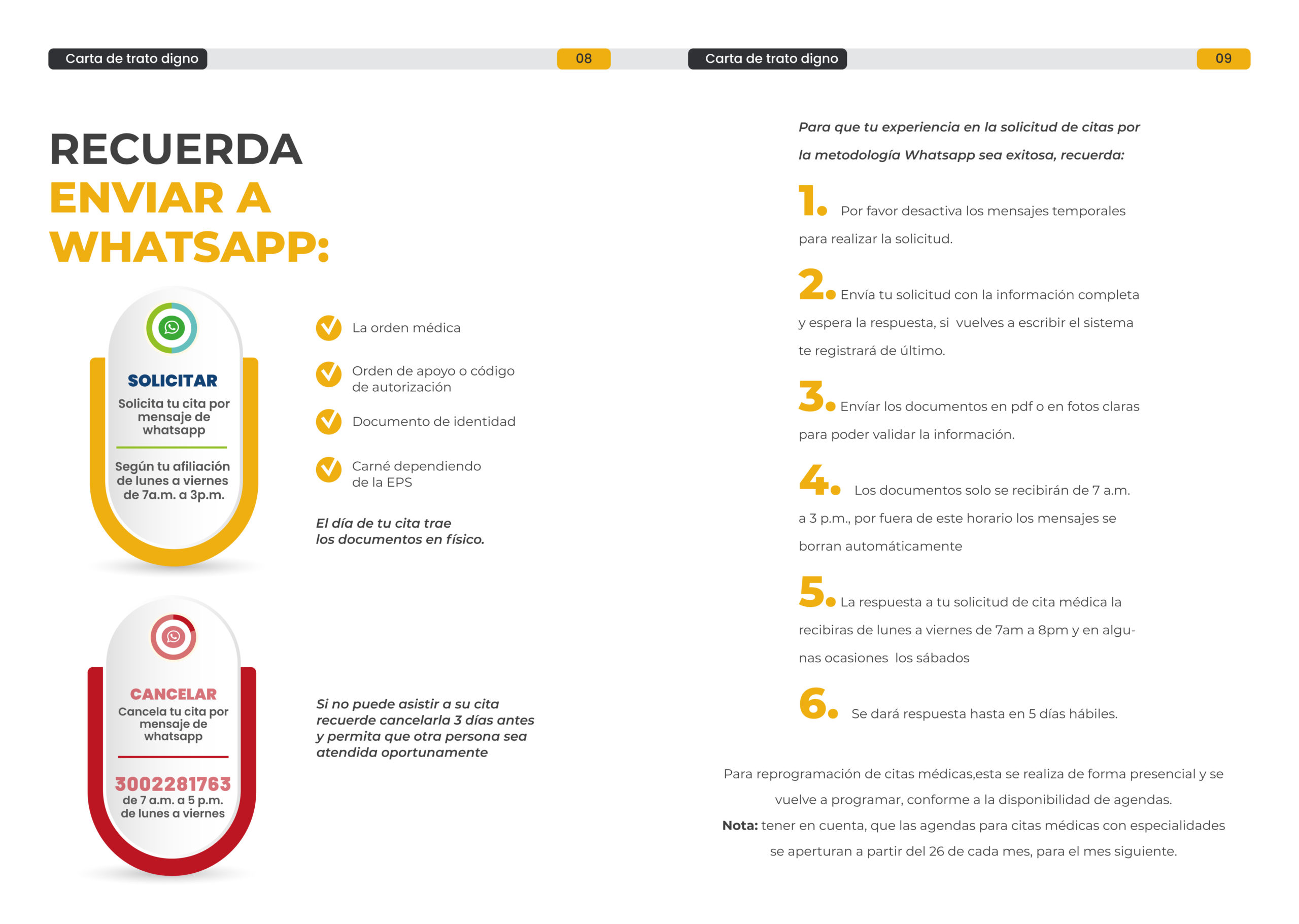 Carta de trato digno Mecanismos para la asignación de citas