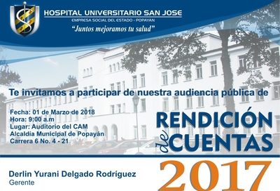 Rendición de cuentas 2017 Hospital Universitario San Jose