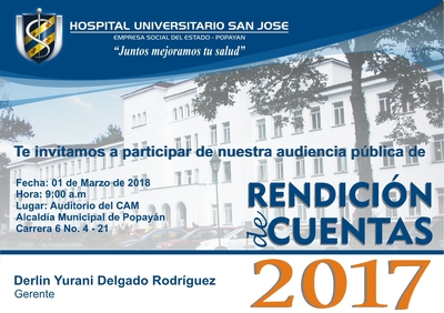 Rendición de cuentas 2017 Hospital Universitario San Jose